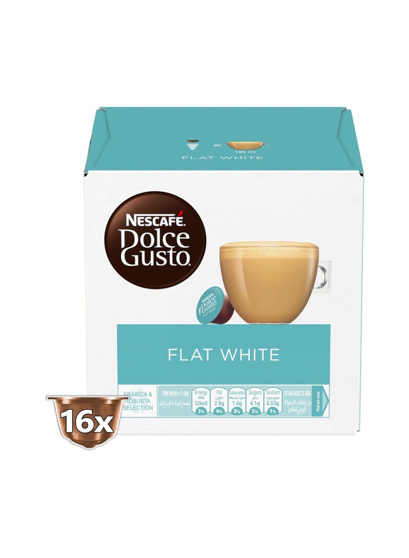دولسي قوستو عبوة كبسولات قهوة فلات وايت تحتوي على 16 كبسولة 187.2جرام