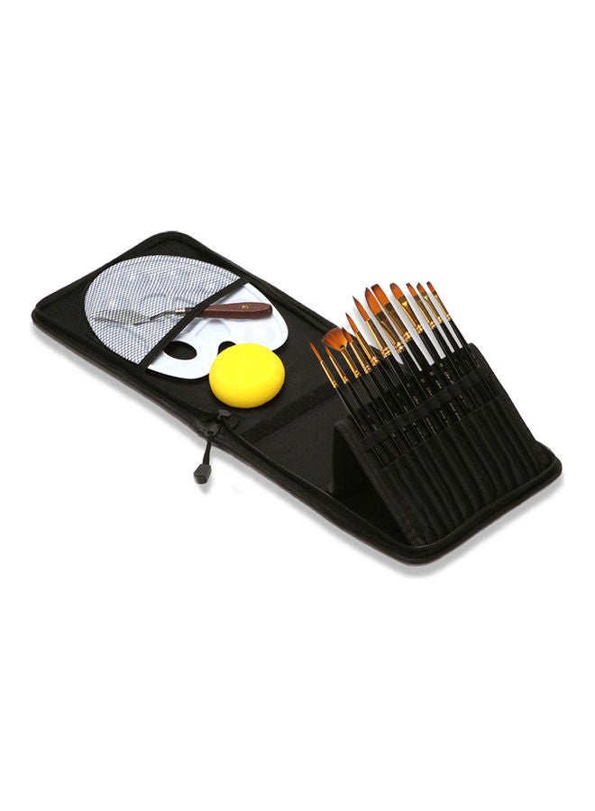 NIBEMINENT 12-Piece Professional Paint Brush Set Black - Image 1