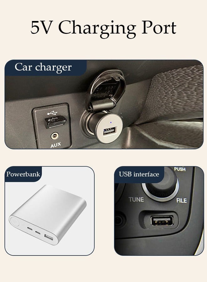 Car Fan Dual Head USB Fan for Car with Powerful Cooling, 360°Adjustable Car Cooling Fan with Number Plate Adjustable 2 Gear Wind Powerful Dashboard Cooler Fan for Car Home Office