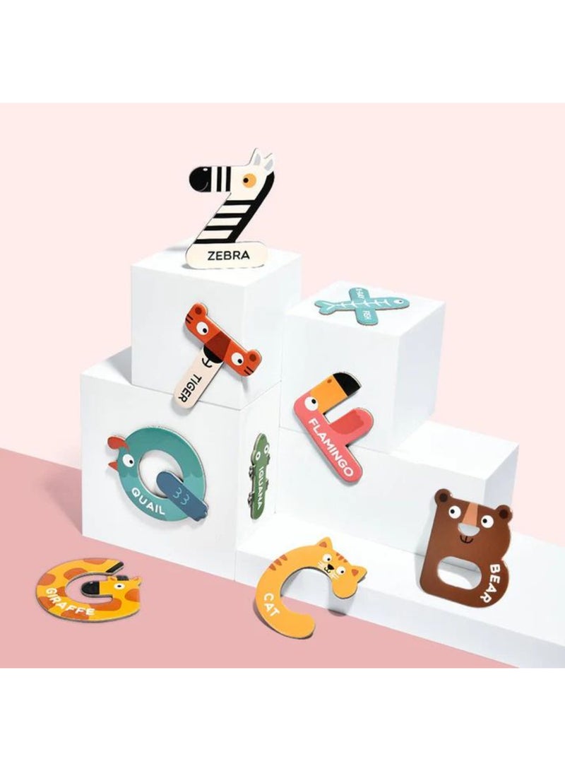 MiDeer مغناطيس الأبجدية الحيوانية – 26 قطعة | حروف مغناطيسية من A إلى Z مع رسومات حيوانات | لعبة تعليمية لمرحلة ما قبل المدرسة للأطفال الصغار | مغناطيس الثلاجة للتعلم المبكر وتطوير اللغة - Image 4