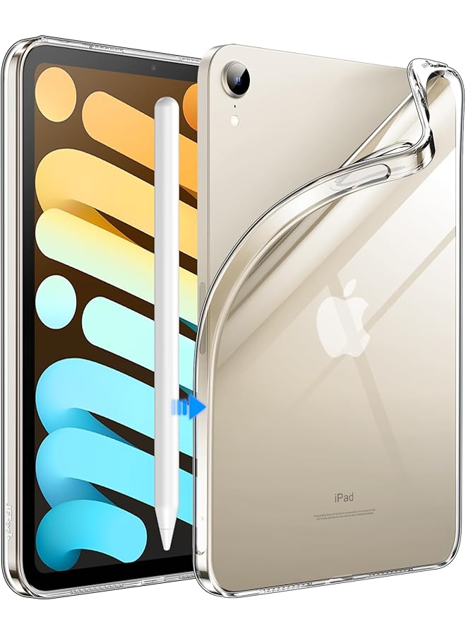 جي تيك حافظة لجهاز ايباد ميني A17 برو 2024 موديل الجيل السابع ميني 6 2021 الجيل السادس غطاء شفاف ناعم من مادة TPU مقاوم للصدمات - Image 1