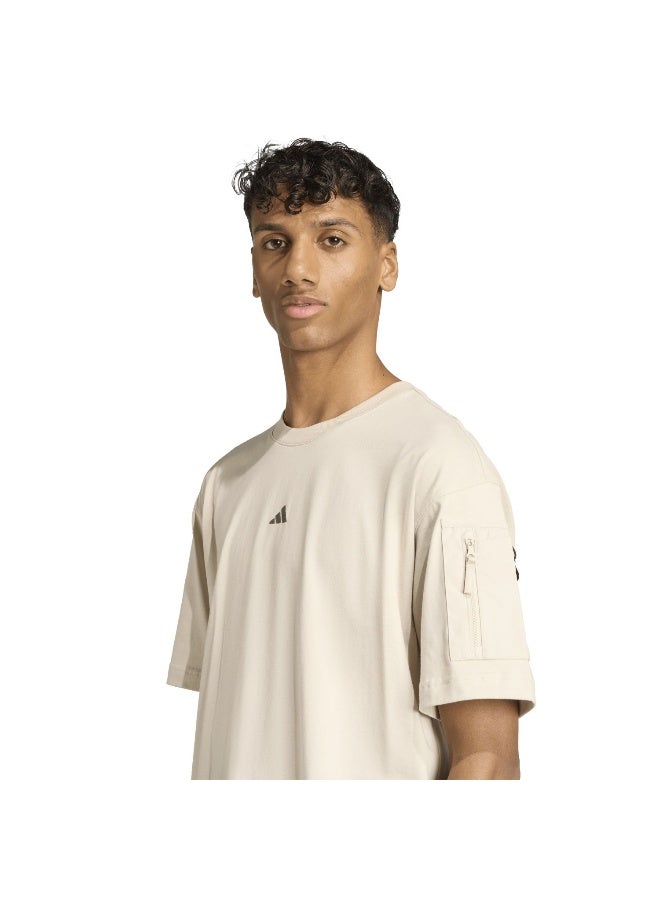 adidas تيشيرت رجالي قصير الأكمام بيج - Image 5