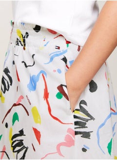 TOMMY HILFIGER Girls' Paperbag Waist Midi Skirt -  Pure organic cotton, Multicolor  - Image 4