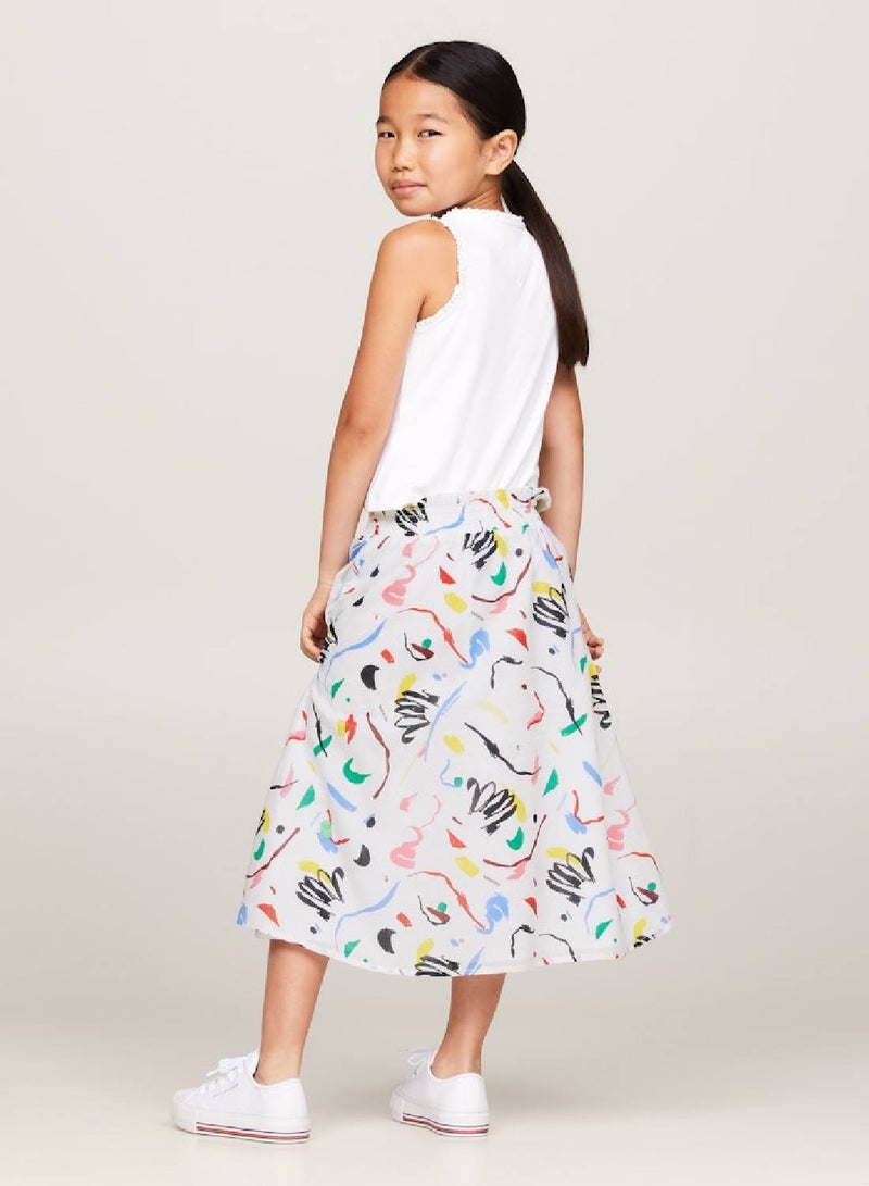TOMMY HILFIGER Paperbag Waist Midi Skirt - Image 4