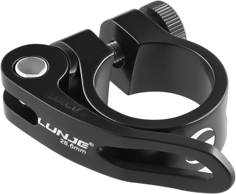 TRIWONDER Bike Seat Post Clamp 28.6mm 31.8mm 34.9mm Quick Release Seat Post Clamp for MTB Bike Road Bike Casual Bike (Black, 28.6mm) - Image 1