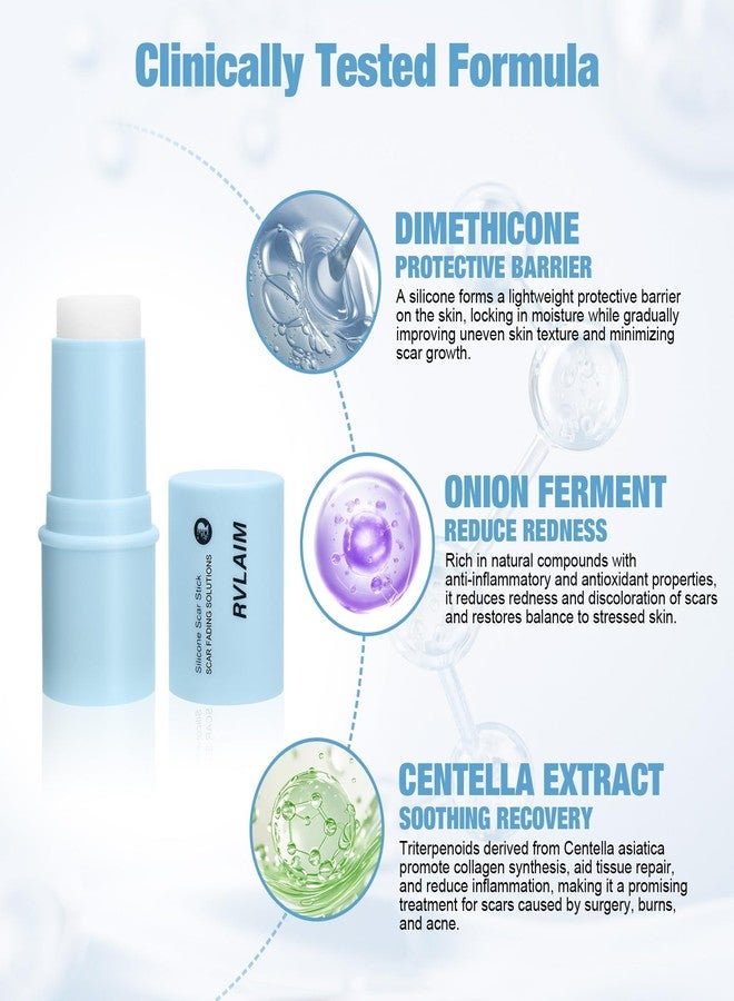 Rvlaim Silicone Scar Stick, 80% Silicone Stick for Face and Body. Silicone Stick for Removal of Surgical,Old and Recent Scars and Stretch Marks - 7g - Image 2