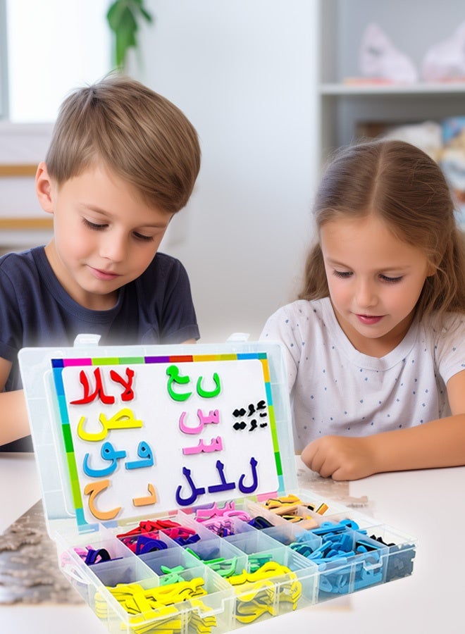 Arabic Magnetic Letters Learning Kit - Children's Educational Stickers with Strong Magnets for Car/Fridge/Desk (Metallic Gold & Copper) Early Childhood Spelling Toys - Image 1