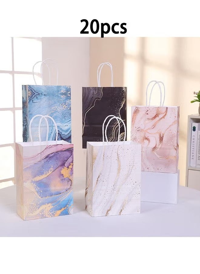 phomemo 20 Pieces Party Favor Bags,Shopping Bag,Party Bags For Kids, supplies Snack candy Gift Bag Food Bags,Double-Sided Bags For Birthday Wedding Celebrations Party Favors 21*15*8 (Five colors)  - Image 1