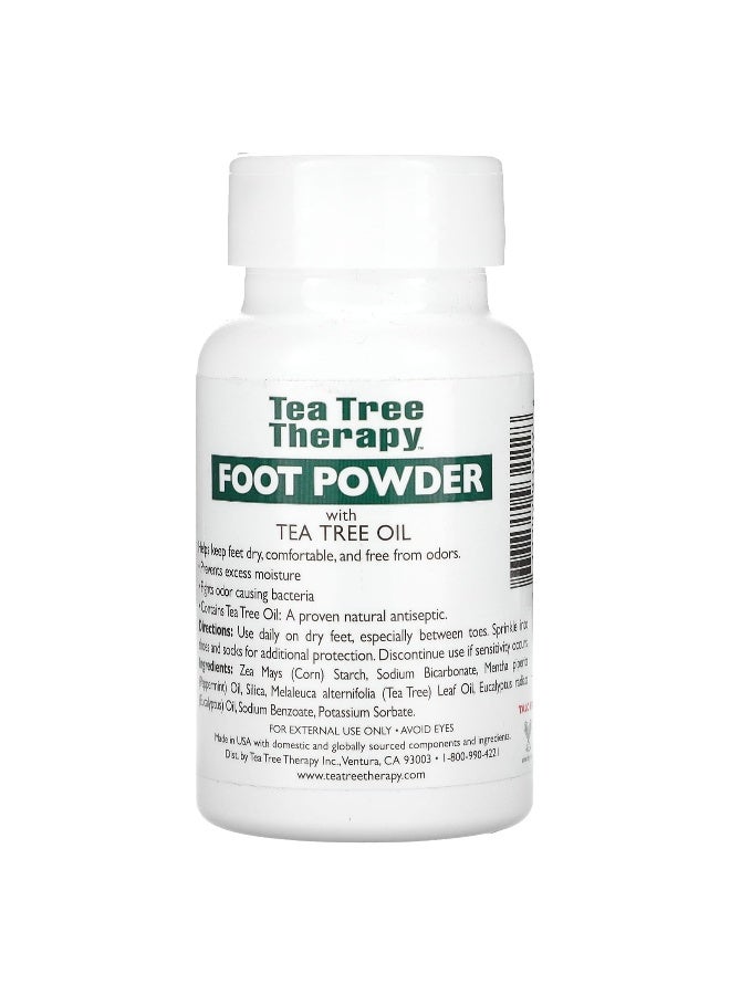 Tea Tree Therapy, Foot Powder, With Tea Tree Oil, Peppermint, 3 oz (85 g) - Image 2