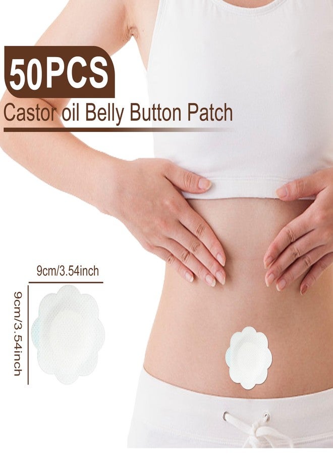 Yuxitia 50PCS Castor Oil Patches, Castor Oil Pack Wraps Disposable Organic Cotton Self-Adhesive Pads for Belly Button, Anti Leakage Design, Breathable & Portable - Image 2