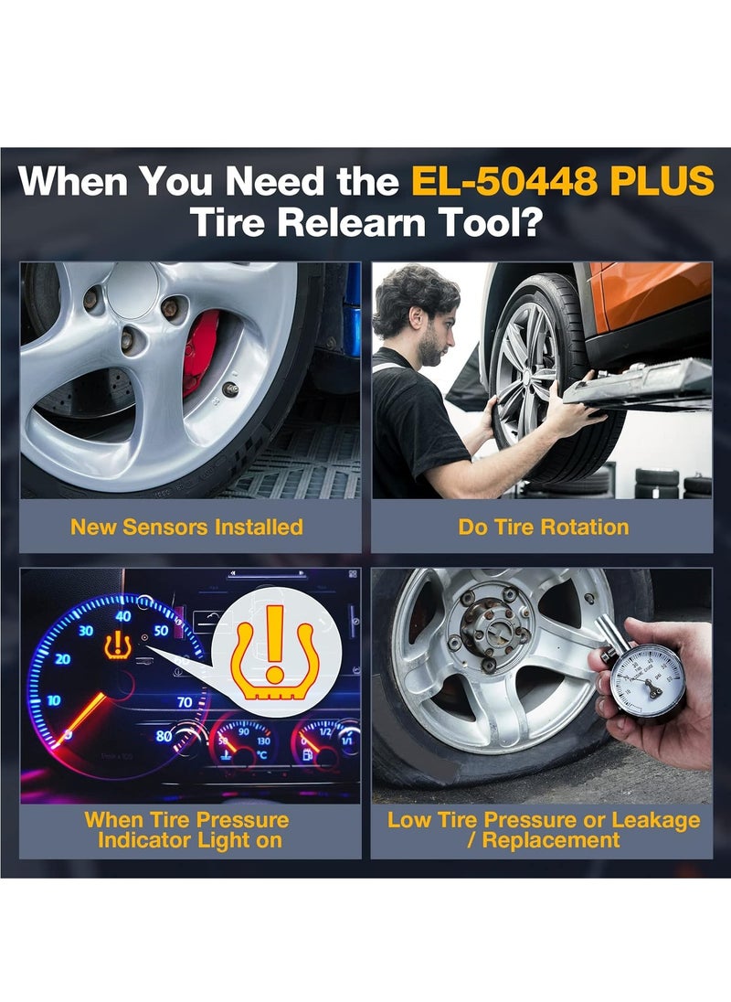 kingbolen - KINGBOLEN EL-50448 Plus TPMS Relearn Tool for Ford GM Automotive Tire Pressure Monitor Sensor 315/433 MHz Reset Tool, 2 in 1 Relearn Tool for F150/Focus/Lincoln/Buick/Cadillac Vehicle - Image 1