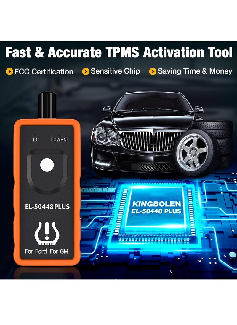 kingbolen - KINGBOLEN EL-50448 Plus TPMS Relearn Tool for Ford GM Automotive Tire Pressure Monitor Sensor 315/433 MHz Reset Tool, 2 in 1 Relearn Tool for F150/Focus/Lincoln/Buick/Cadillac Vehicle - Image 1