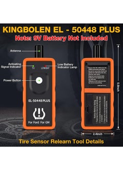 kingbolen KINGBOLEN EL-50448 Plus TPMS Relearn Tool for Ford GM Automotive Tire Pressure Monitor Sensor 315/433 MHz Reset Tool, 2 in 1 Relearn Tool for F150/Focus/Lincoln/Buick/Cadillac Vehicle  - Image 2