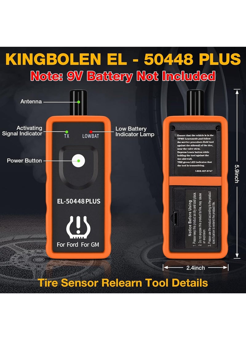 kingbolen - KINGBOLEN EL-50448 Plus TPMS Relearn Tool for Ford GM Automotive Tire Pressure Monitor Sensor 315/433 MHz Reset Tool, 2 in 1 Relearn Tool for F150/Focus/Lincoln/Buick/Cadillac Vehicle - Image 1