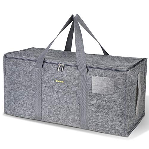 BALEINE Extra Large Storage Tote with Zippers & Carrying Handles, Heavy-Duty Oxford Fabric Moving Bags for Laundry, Space Saving, Storage, Winter Gray - Image 1