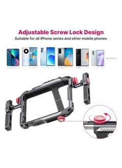 Ulanzi ULANZI Smartphone Video Rig with Handle, LINO Filmmaking Case Aluminum Alloy Phone Video Stabilizer Grip Tripod Mount for Video Maker Videographer with Cold Shoe for iPhone 16 15 Mini Pro Max 8 Plus  - Image 2