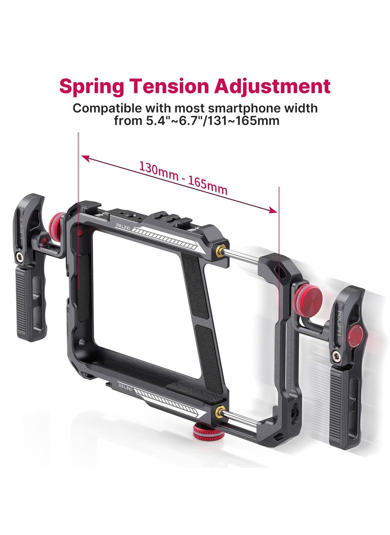 Ulanzi - ULANZI Smartphone Video Rig with Handle, LINO Filmmaking Case Aluminum Alloy Phone Video Stabilizer Grip Tripod Mount for Video Maker Videographer with Cold Shoe for iPhone 16 15 Mini Pro Max 8 Plus - Image 1