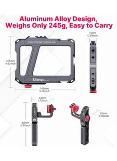 Ulanzi ULANZI Smartphone Video Rig with Handle, LINO Filmmaking Case Aluminum Alloy Phone Video Stabilizer Grip Tripod Mount for Video Maker Videographer with Cold Shoe for iPhone 16 15 Mini Pro Max 8 Plus  - Image 4