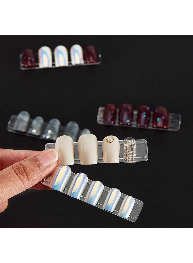Blulu 150 Pieces Transparent Nail Display Holder with 5 Meters Double Sided Tape, Acrylic Fake Nail Tips Display Stand with Removable Double Sided Mounting Tape for Nail Salon Color Chart - Image 5