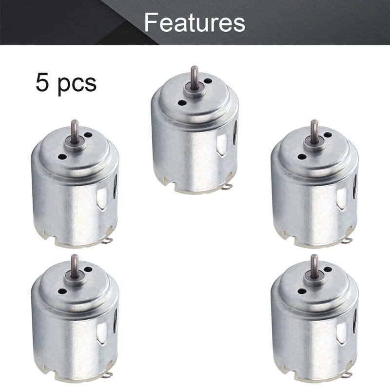 Fielect 5Pcs DC Motor 5.5V 6500RPM 0.08A Micro Motor Mini Motor Electric Motor Round Shaft for RC Boat DIY Airplane Toys Model DIY Hobby - Image 4