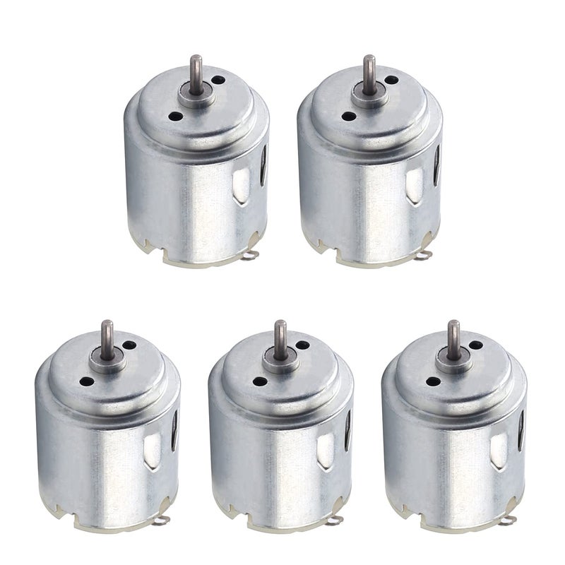 Fielect 5Pcs DC Motor 5.5V 6500RPM 0.08A Micro Motor Mini Motor Electric Motor Round Shaft for RC Boat DIY Airplane Toys Model DIY Hobby - Image 1