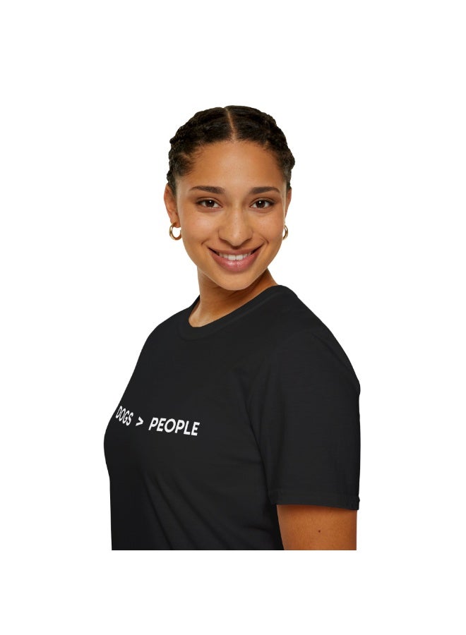 The Pet Movement Cotton Shirt | Relaxed Fit | Crew Neck | Heavy Duty Fabric | Soft, Breathable Fabric, Everyday, all season, Trendy| Black T-shirt | Pet Lover, Dogs > People - Image 2