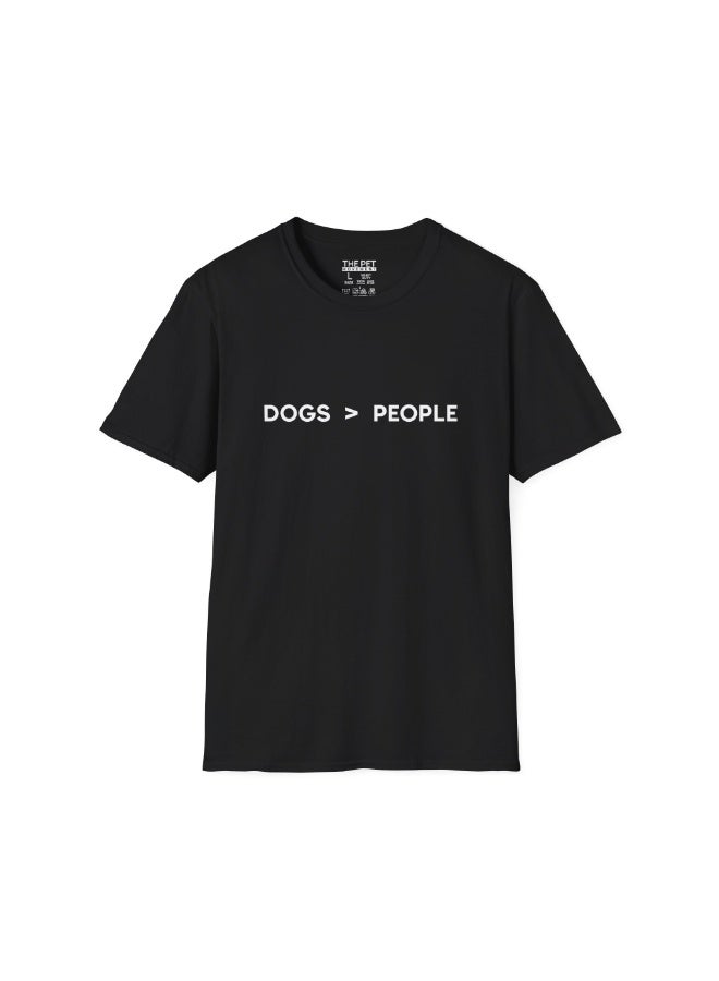 The Pet Movement Cotton Shirt | Relaxed Fit | Crew Neck | Heavy Duty Fabric | Soft, Breathable Fabric, Everyday, all season, Trendy| Black T-shirt | Pet Lover, Dogs > People - Image 1