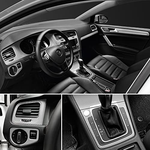 LZLRUN لفائف فينيل من ألياف الكربون ثلاثية الأبعاد LZLRUN - مصنفة للاستخدام الخارجي في السيارات - 12" × 60" سكين + أداة يدوية (فضي) - Image 3