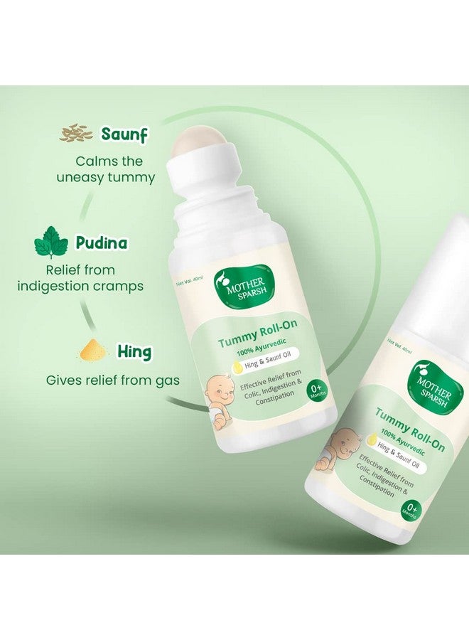 Mother Sparsh Tummy Roll On For Baby Colic Relief And Digestion 100% Ayurvedic Hing & Saunf 40Ml (Pack Of 2) - Image 3