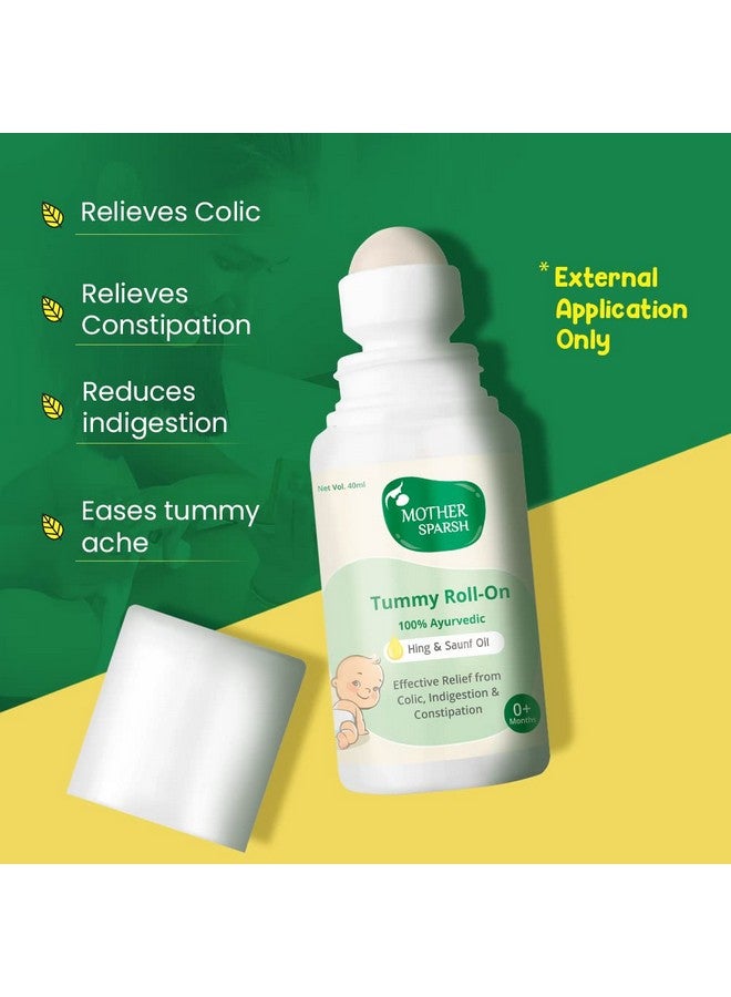 Mother Sparsh Tummy Roll On For Baby Colic Relief And Digestion 100% Ayurvedic Hing & Saunf 40Ml (Pack Of 2) - Image 2