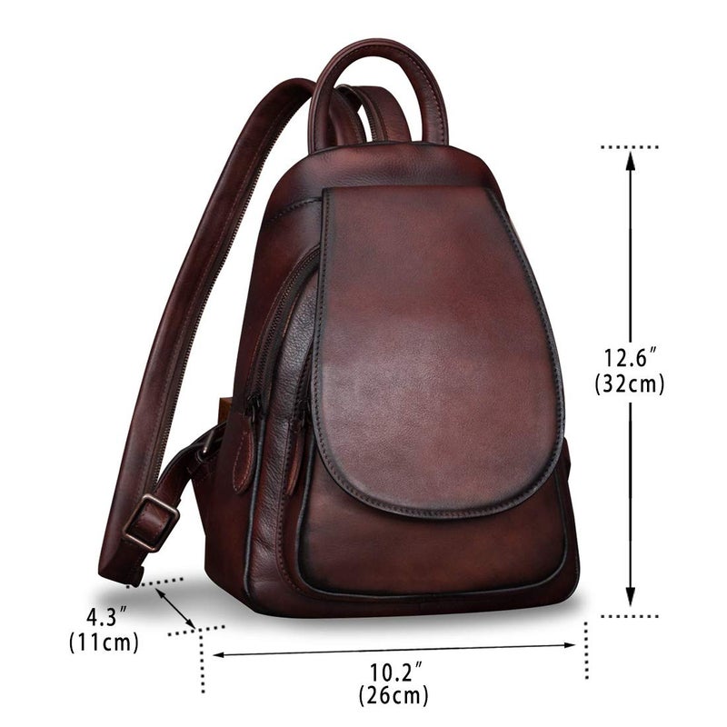 IVTG Genuine Leather Backpack for Women Shoulder Bag Fashion Designer Back Bag Classical Rucksack Casual Daypack (Coffee) - Image 5