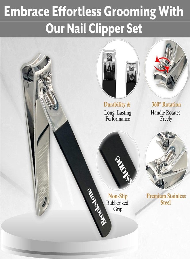 Brookstone Nail Clippers for Men and Women - Premium Stainless Steel Nail Clipper and Nail Cutter with Rubberized Non-Slip Grip, Precision Grooming Set Includes Two Nail Clippers and Case - Image 5