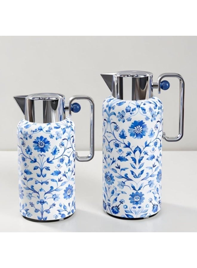 REFAN Luxury Tea and Coffee Vacuum Flask Set, 2 Pieces, 0.8L + 1.0L Capacity | Premium Hospitality Thermos Set | Leak-Resistant Insulated Carafe Keeps Beverages Hot for Long Hours - Image 1