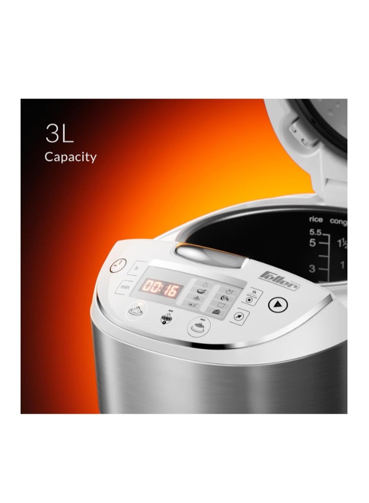Feller Germany RC33 Digital Rice Cooker 3L (1L Rice Capacity) – 11-in-1 Multi Cooker, LED Display, Steamer, Timer & Non-Stick Pot – Electric Cooker - Image 4