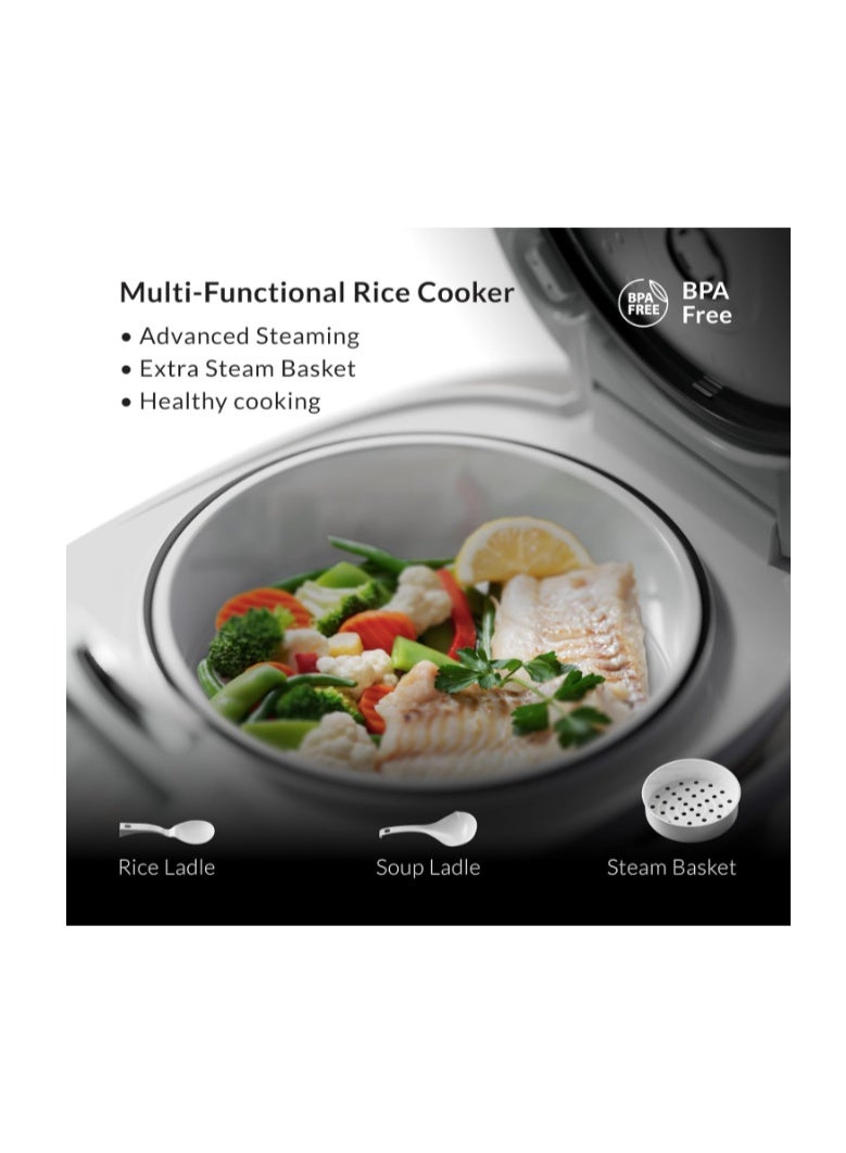 Feller Germany RC33 Digital Rice Cooker 3L (1L Rice Capacity) – 11-in-1 Multi Cooker, LED Display, Steamer, Timer & Non-Stick Pot – Electric Cooker - Image 5