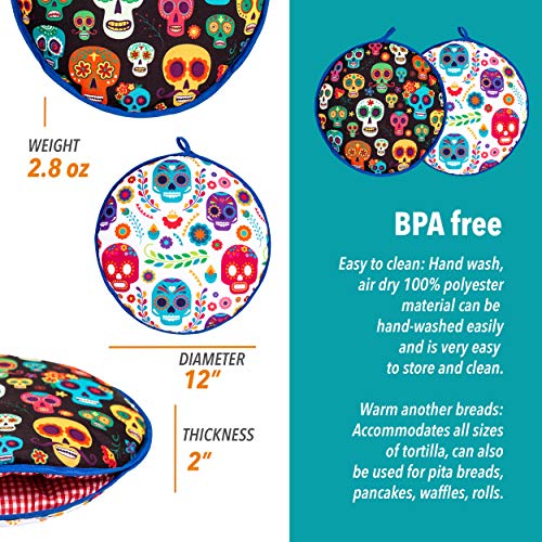 La Tortilla Oven Insulated and Microwaveable, Fabric Pouch Keeps Them Warm for up to One Hour! Perfect Holder for Corn & Flour, Insulated Keeper! - Image 3
