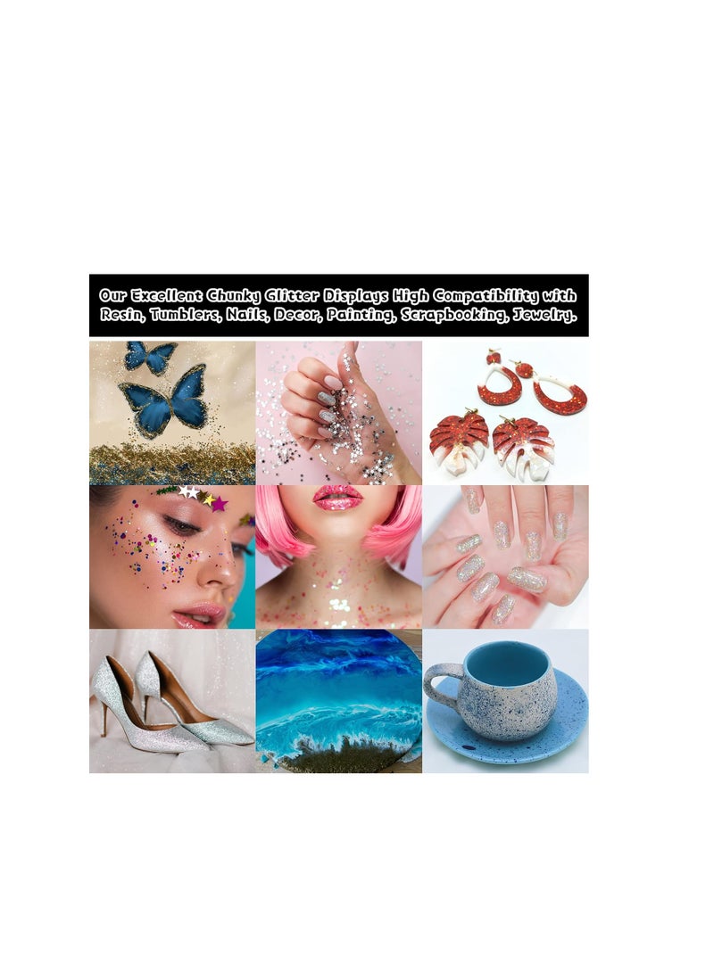 Sadaf مسحوق جليتر فائق النعومة رقائق جليتر معدنية للحرف اليدوية، لتزيين الحرف، اجعل حياتك ملونة - Image 4