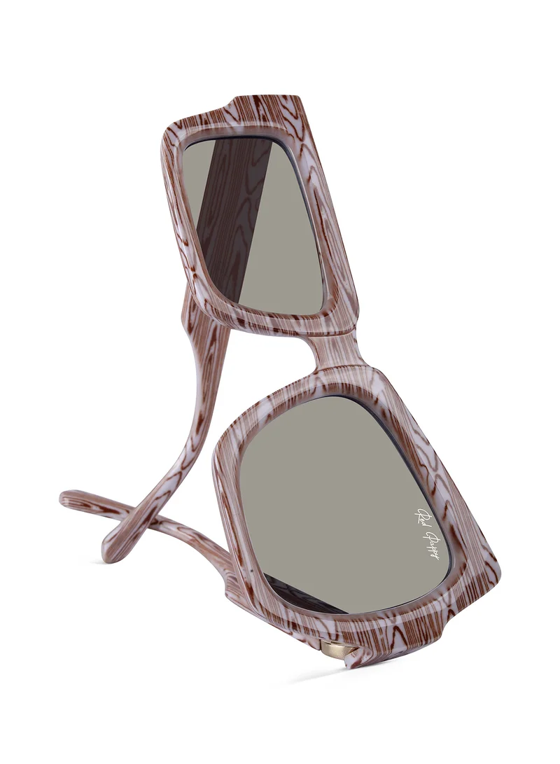 Woggles Red Pappy Aurify Mirror Asymetrical Sunglasses