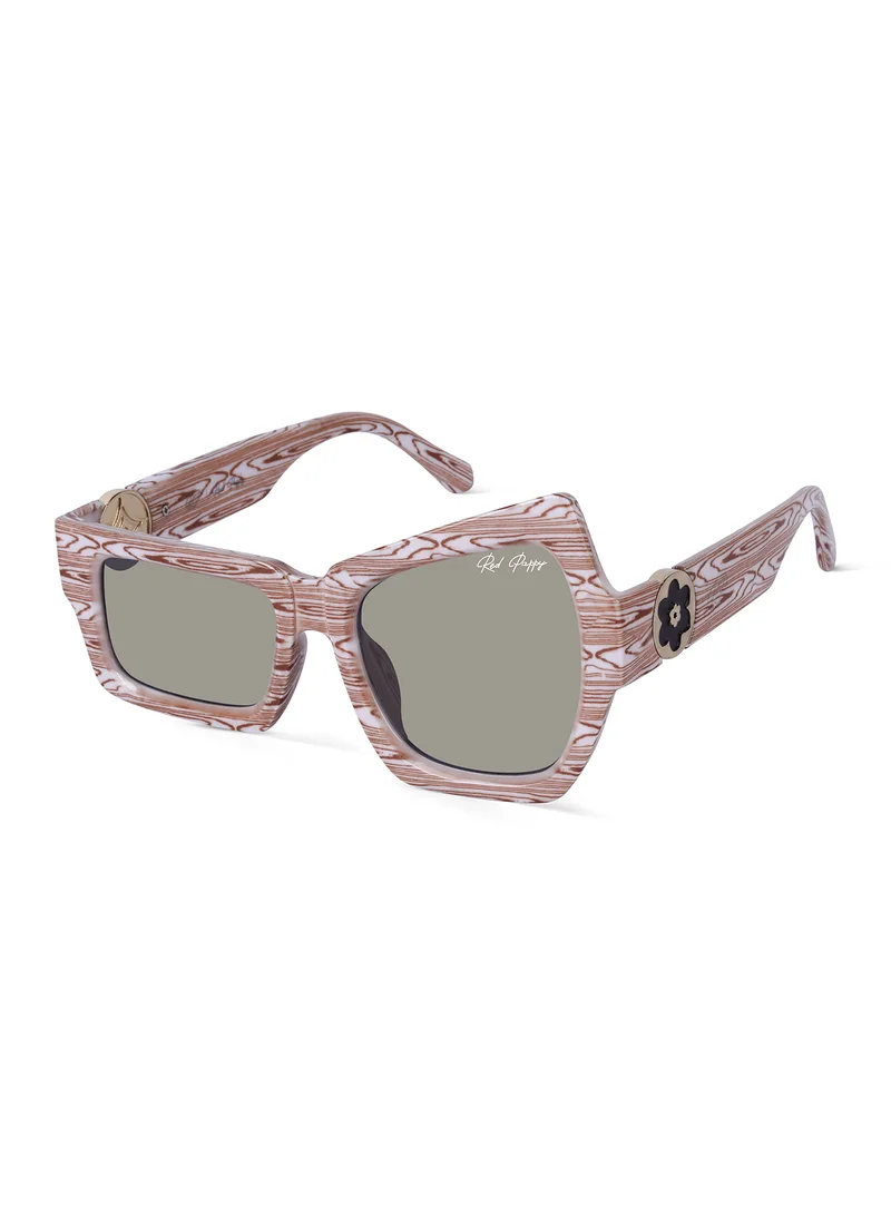 Woggles Red Pappy Aurify Mirror Asymetrical Sunglasses