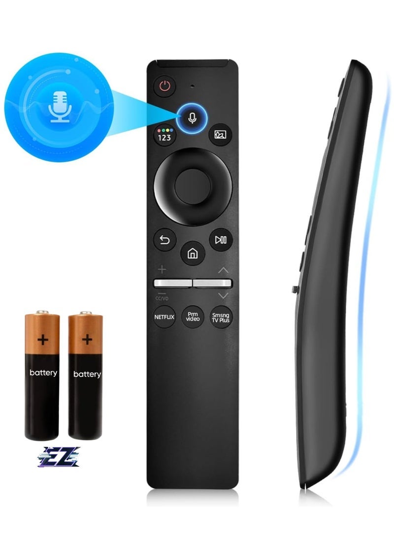 PopZa BN59-01329A BN59-01330B Voice Remote Control for Samsung Q60T Smart TV QN65Q60TAFXZA QN65Q60TBFXZA QN65Q6DTAFXZA QN70Q6DTAFXZA QN75Q60TAFXZA QN75Q60TBFXZA QN75FXZA FXZA QN82Q6DTAFXZA QN85Q60TAFXZA with battery - Image 1