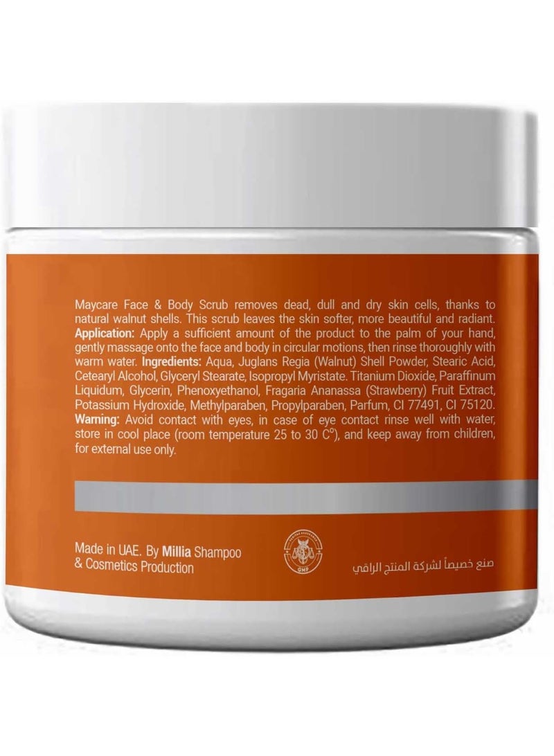MAYCARE Fruit Face & Body Scrub 5 in 1 Brightening, Exfoliating, Moisturizing 500g - Image 3