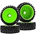 Share Goo ShareGoo RC Hobby OD 472 18 Scale RC Buggy Wheels Rubber Tires 17mm Hex Rims Compatible with Arrma Typhon 3S 6S Kyosho Losi 8IGHT Traxxas Redcat HSP HPI 18 Scale Off Road Car Buggy Green - Image 4