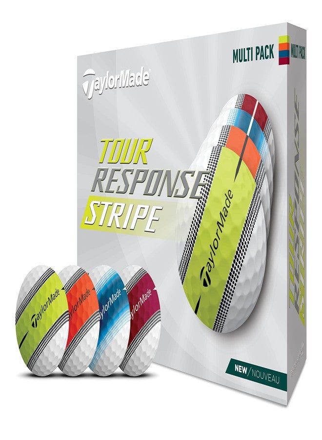 TaylorMade Golf Tour Response Stripe Ball Multi Pack Dozen - Image 1