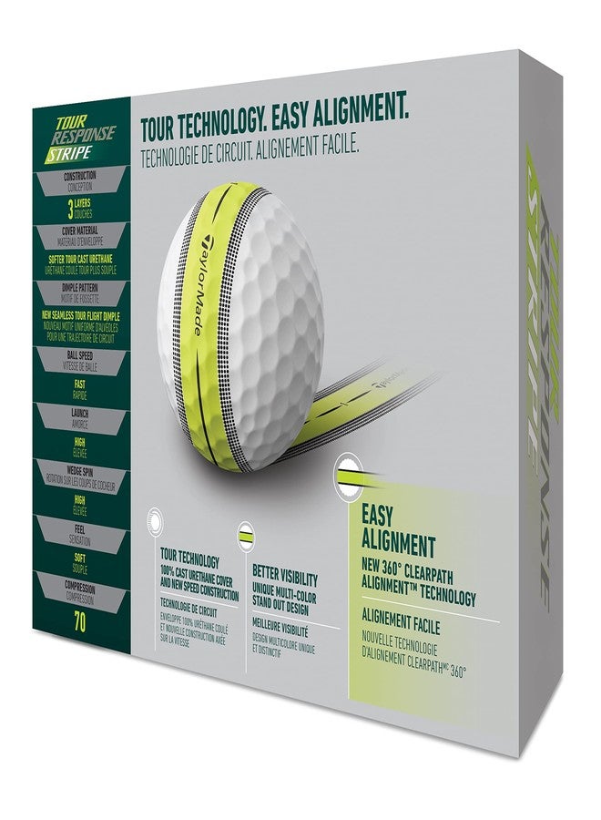 TaylorMade Golf Tour Response Stripe Ball Multi Pack Dozen - Image 4