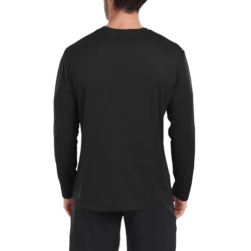 HovSiyla Long Sleeve Shirts for Men Moisture Wicking Mens Tee Shirts Workout Sun Protection T Shirt for Running 5 Black S - Image 2