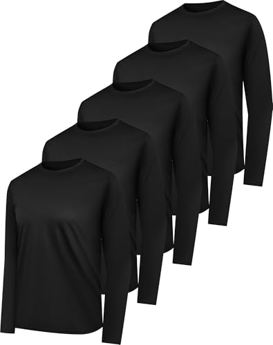 HovSiyla Long Sleeve Shirts for Men Moisture Wicking Mens Tee Shirts Workout Sun Protection T Shirt for Running 5 Black S - Image 1