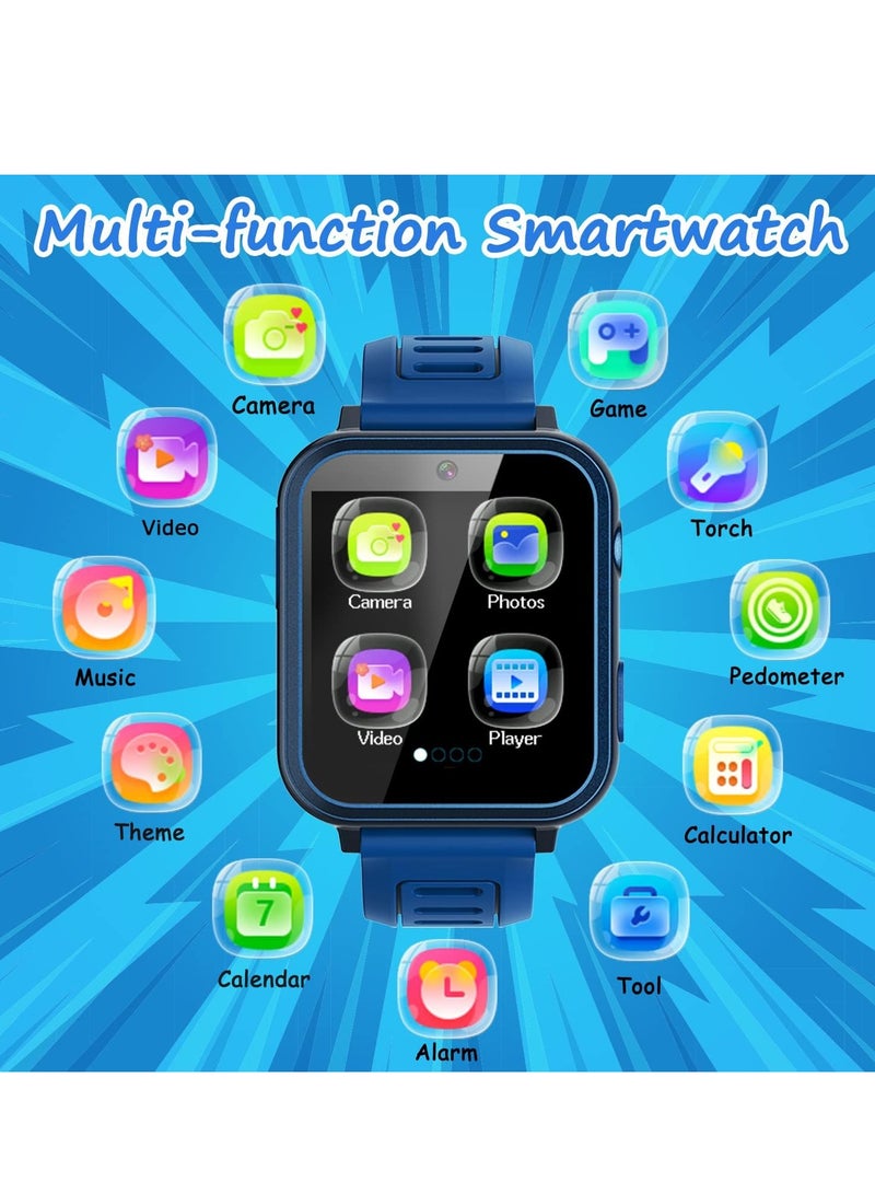 Kids Smartwatch with Camera & Games – Fun & Safe. Blue Touchscreen Smart Watch for Boys & Girls. Children's Multi-function Smartwatch – Perfect Tech Gift for UAE Kids - Image 4