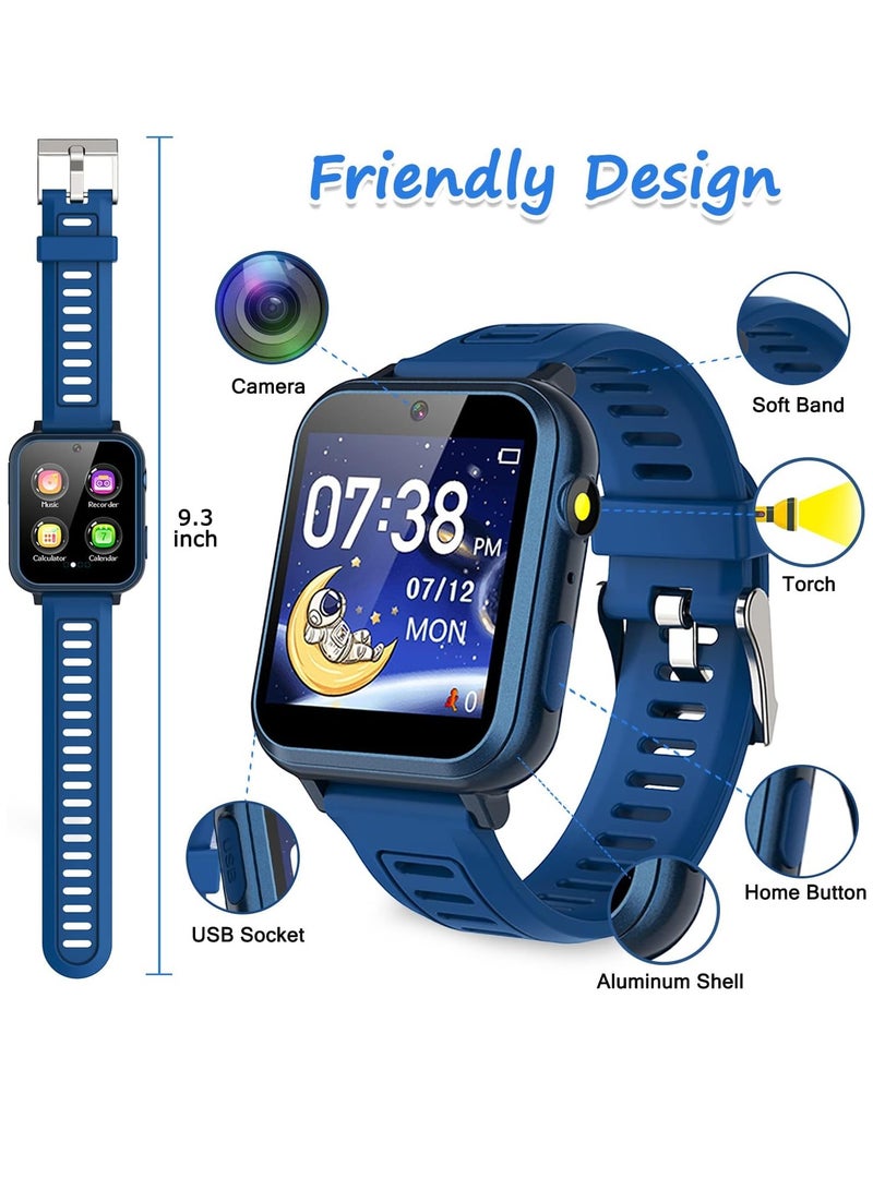 Kids Smartwatch with Camera & Games – Fun & Safe. Blue Touchscreen Smart Watch for Boys & Girls. Children's Multi-function Smartwatch – Perfect Tech Gift for UAE Kids - Image 2