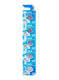 Renata wristwatch battery - Swiss made, 1.55V button cell, Renata Long Life Battery, Strap (5 pcs) 390-2, SR1130SW