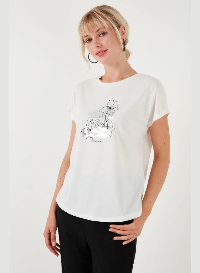 Lela Lela Printed Crew Neck Regular Fit T-Shirt Women's T-Shirt 6671005